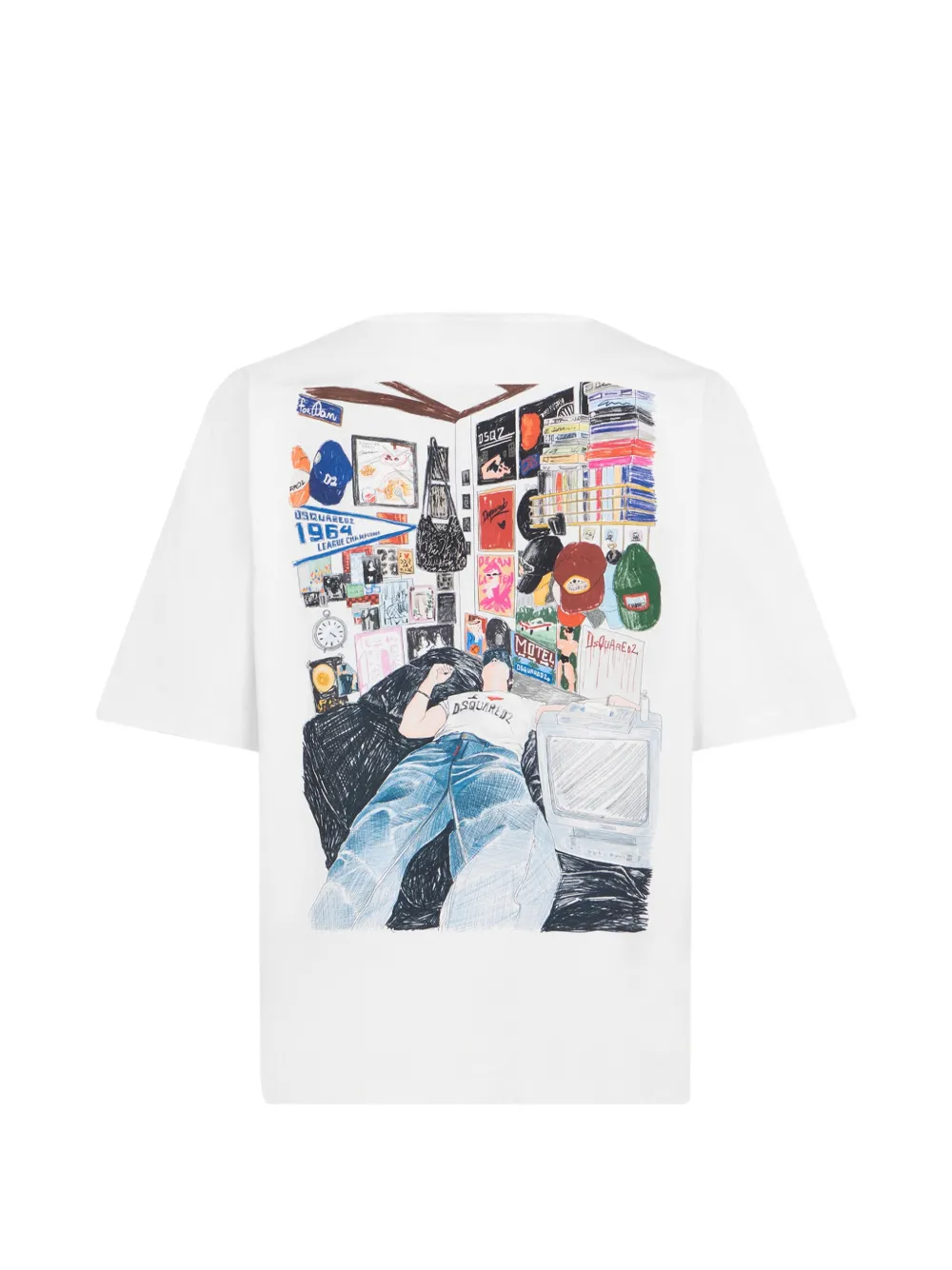 DSQUARED2 Ruimvallend T-shirt Wit