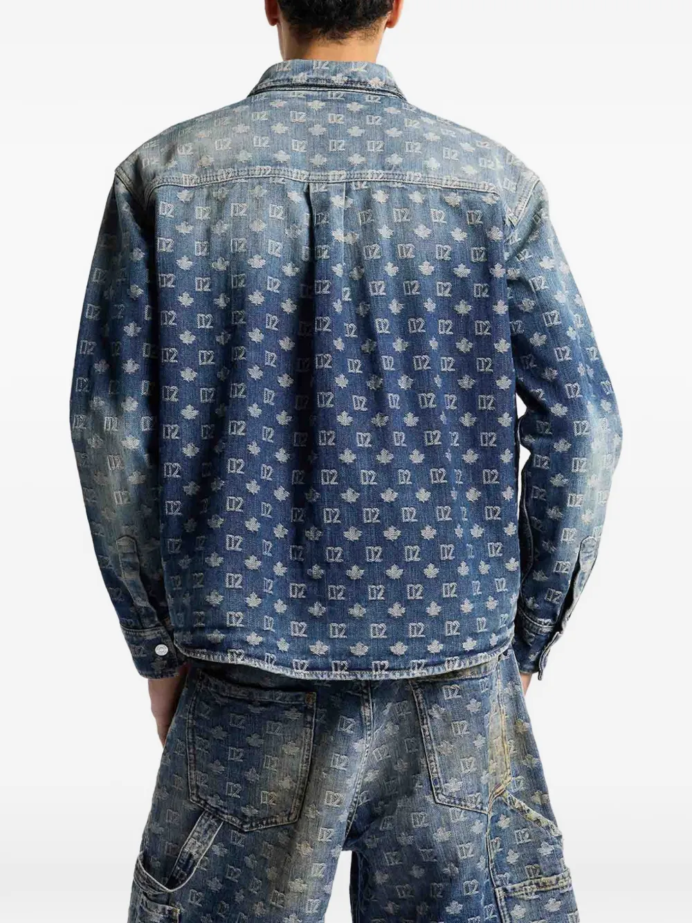 DSQUARED2 D2 denim overhemd met monogram Blauw