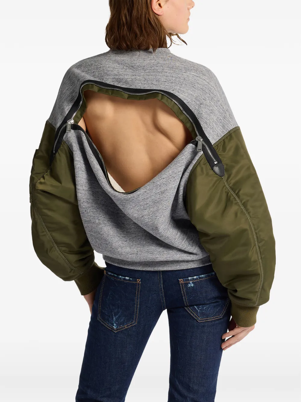 DSQUARED2 Field-fit hybrid sweater met ronde hals Grijs
