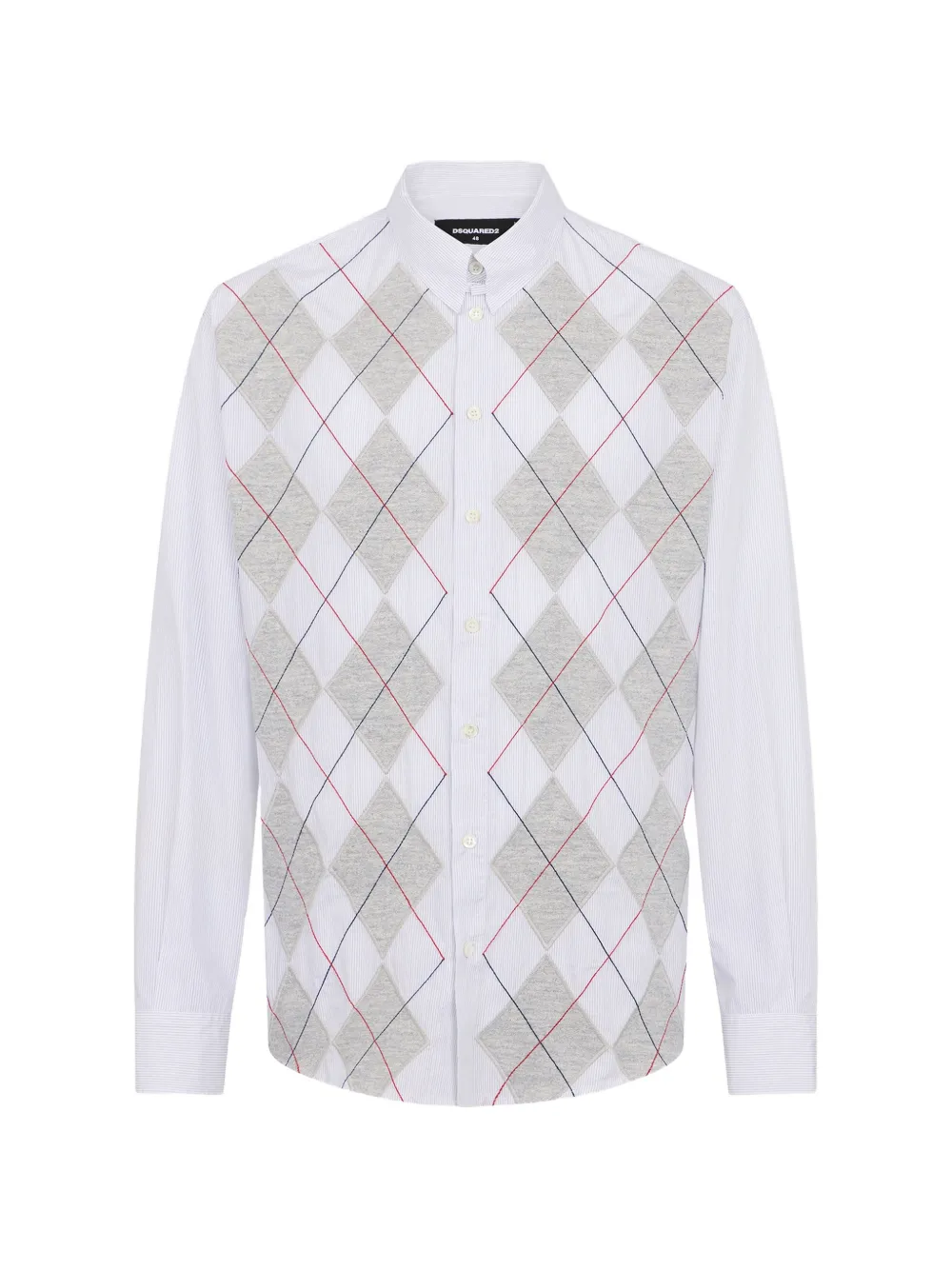Dsquared2 Argyle Dropped-shoulder Shirt In Multi