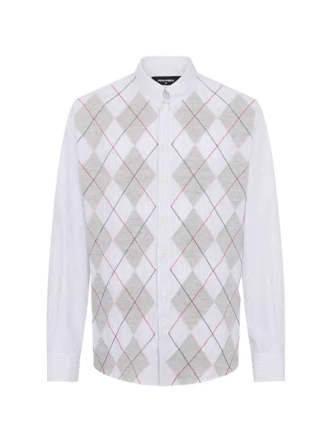 DSQUARED2 camisa Argyle con hombros caídos