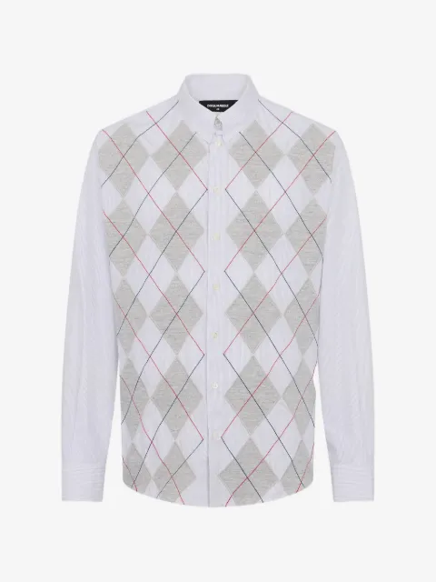 DSQUARED2 Argyle dropped-shoulder shirt