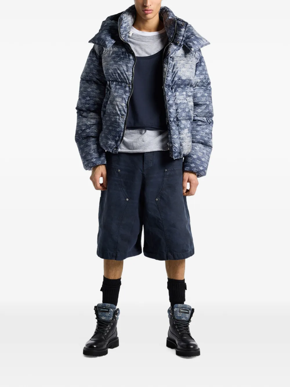 DSQUARED2 Donsjack met D2-monogram Blauw