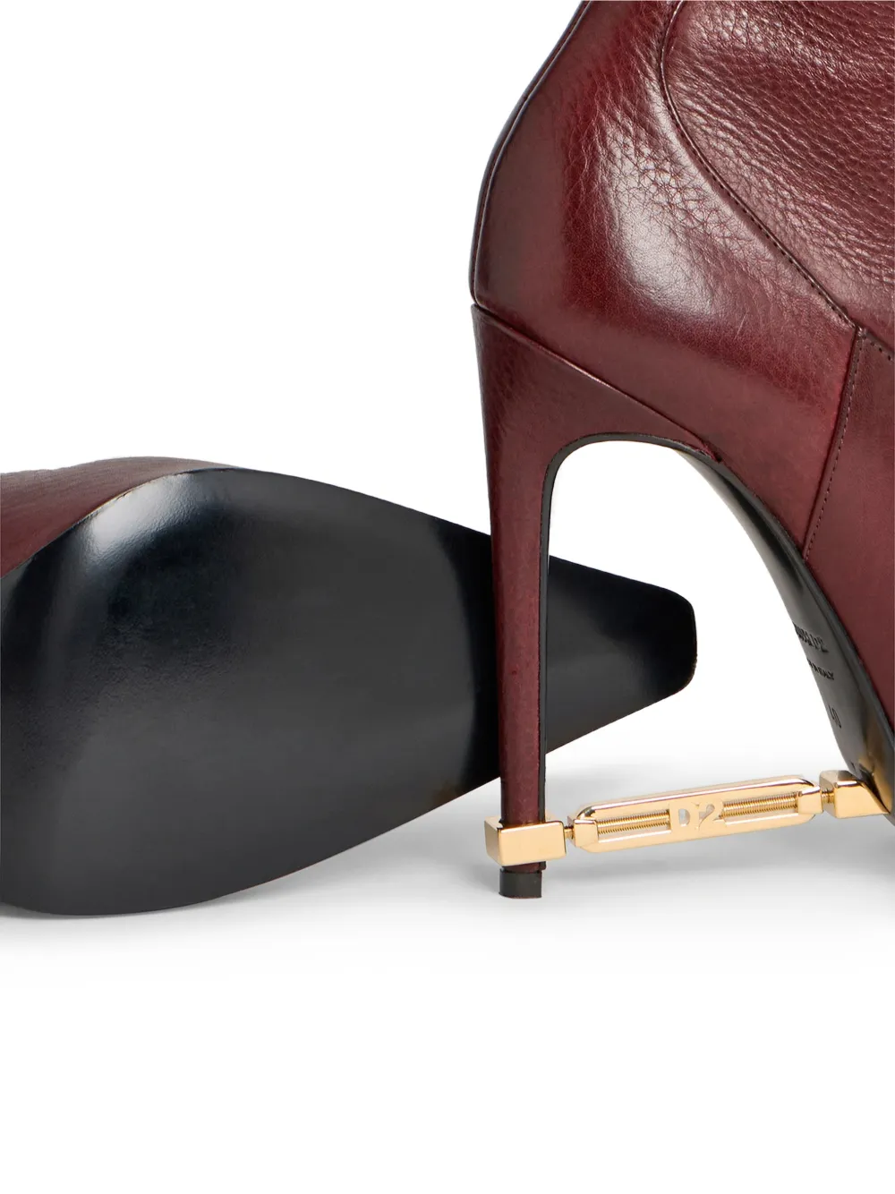 DSQUARED2 Enkellaarzen met metalen staafje Rood