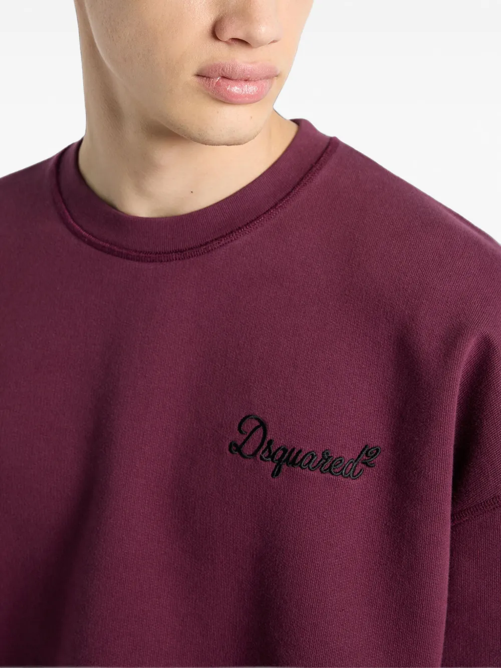 DSQUARED2 Signature ruimvallende sweater met ronde hals Rood