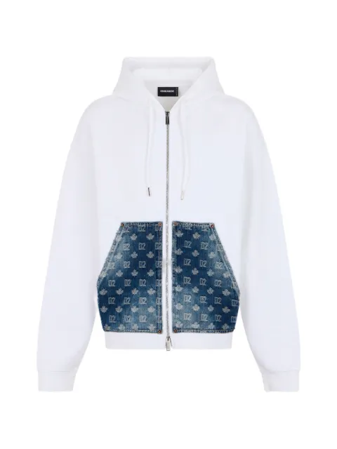 DSQUARED2 D2 monogram relax fit zipped hoodie