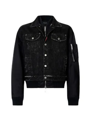 DSQUARED2 Jean ベルテッド デニムジャケット | ブラック | FARFETCH JP