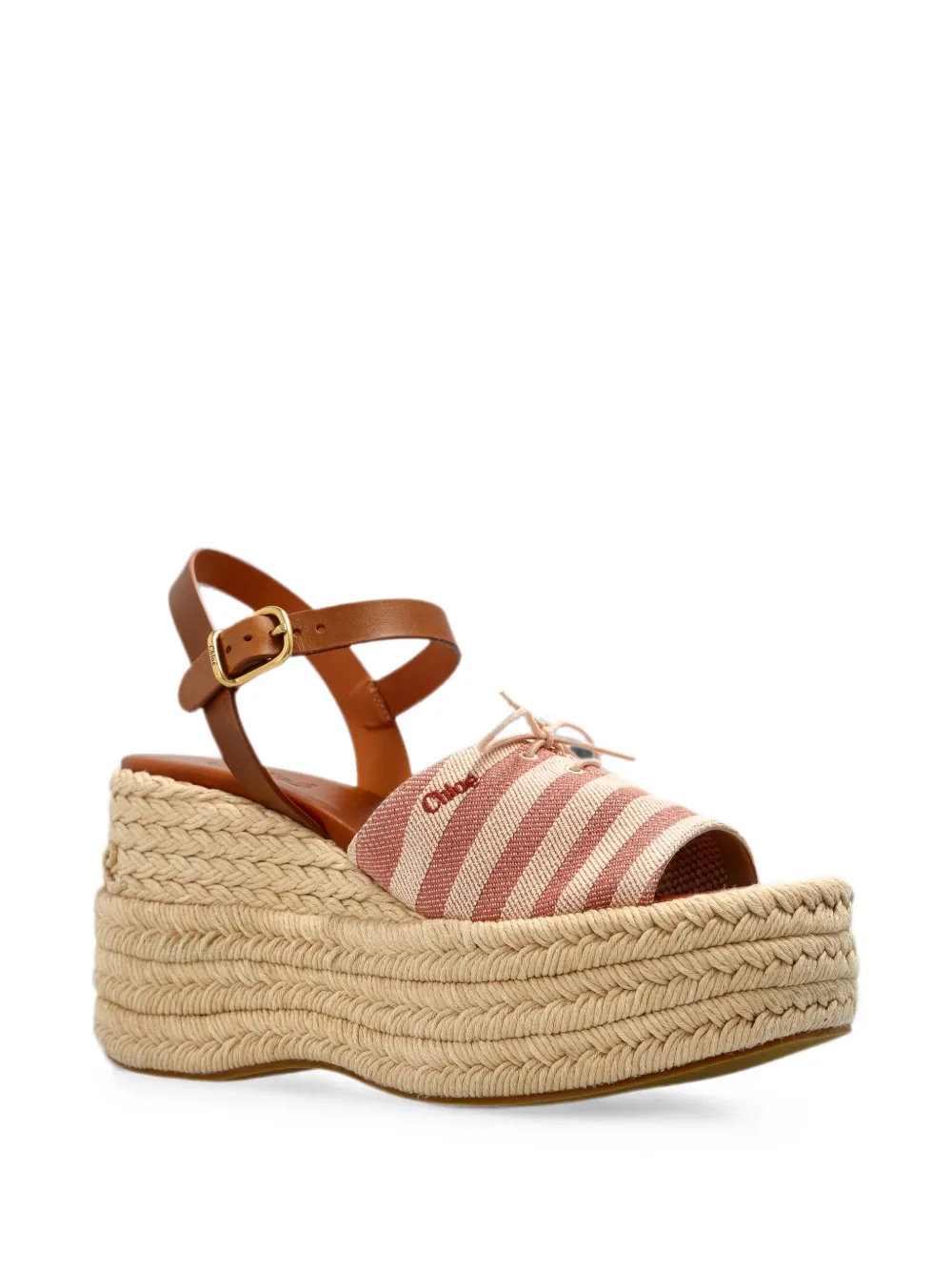 Chloé striped platform sandals Beige