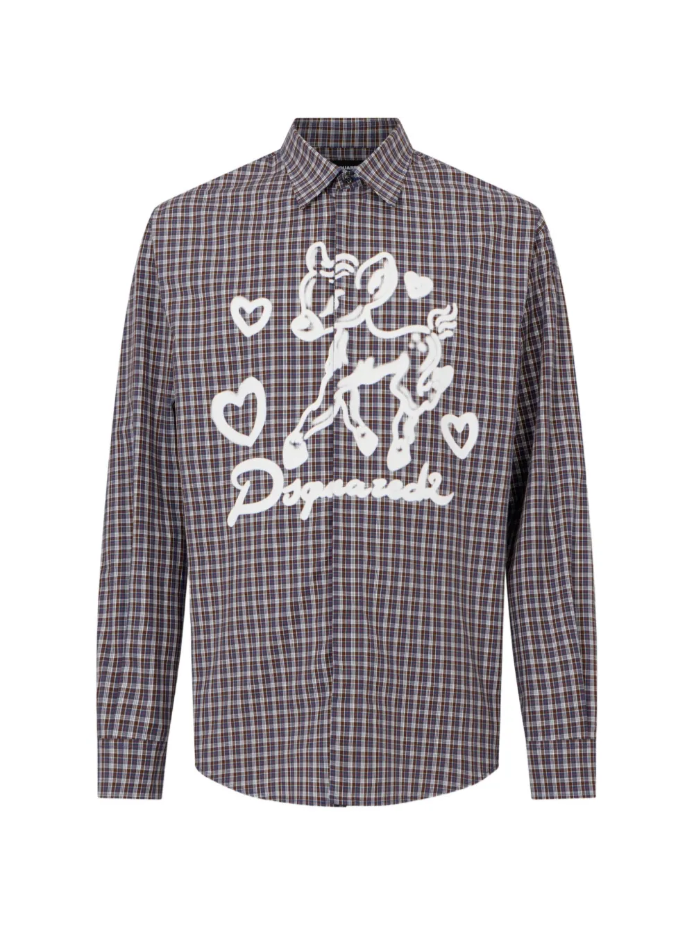 DSQUARED2 classic check dropped shoulder shirt | Grey | Image 1