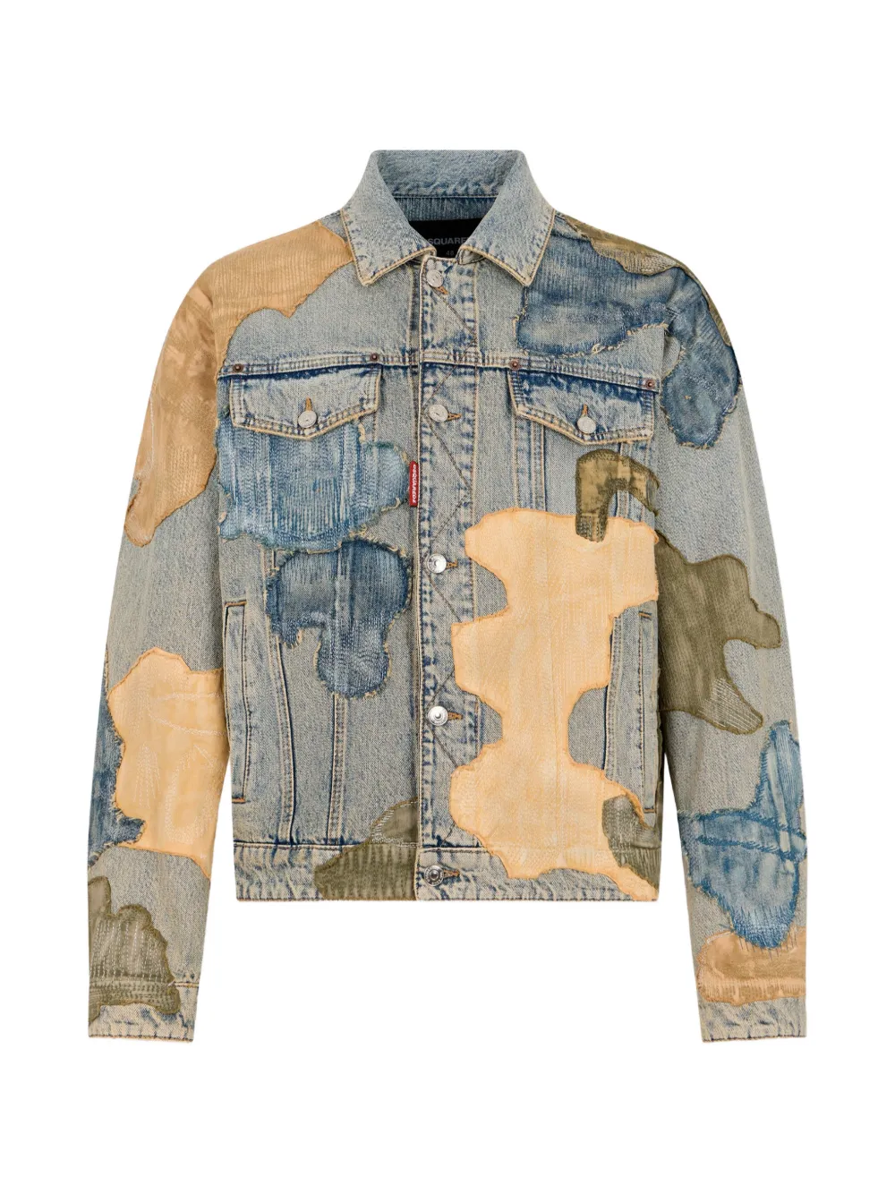 DSQUARED2 Giacca denim oversize sand camo - Blu