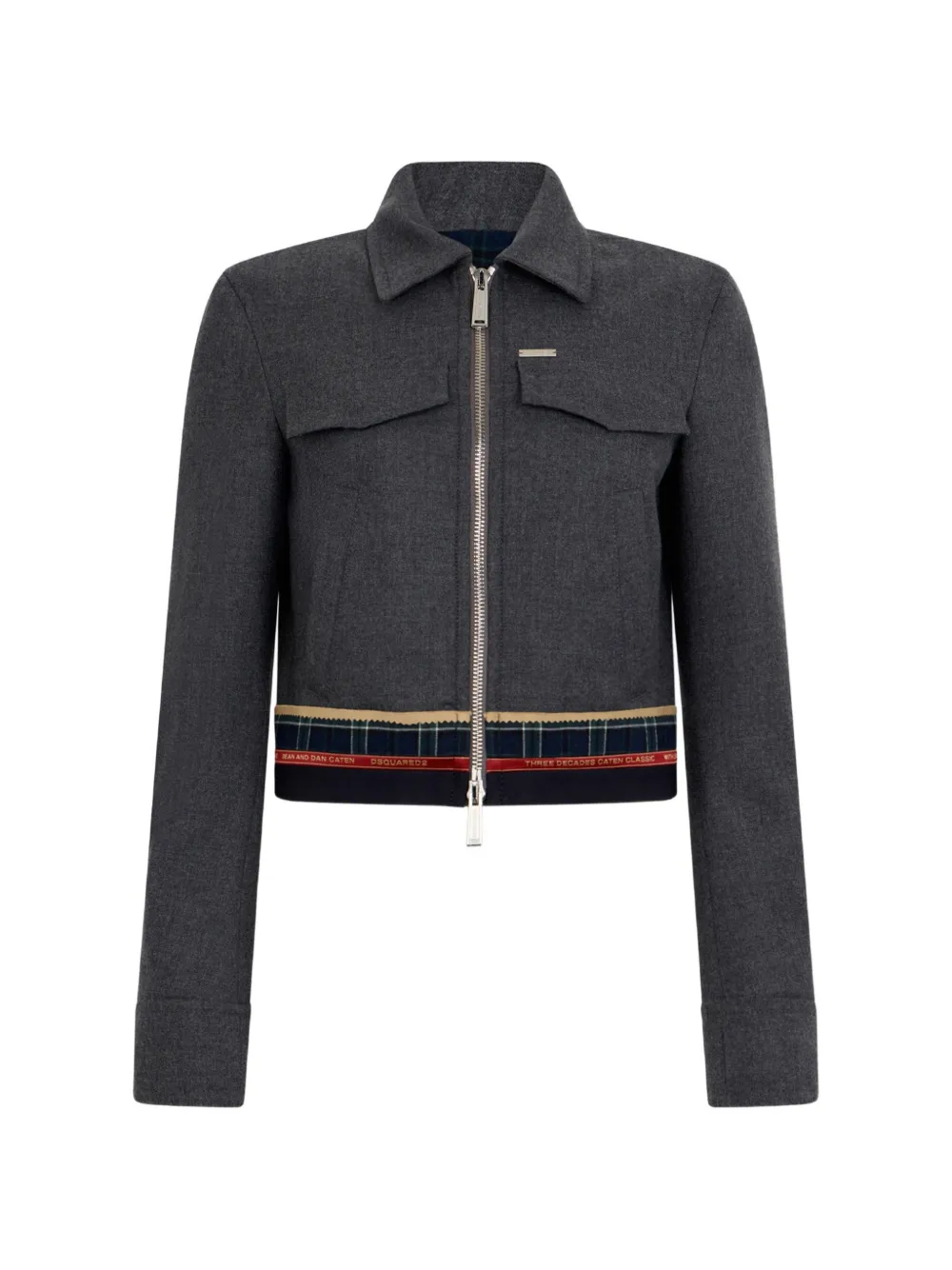 Dsquared2 Hybrid Flannel Kaban Jacket In Gray