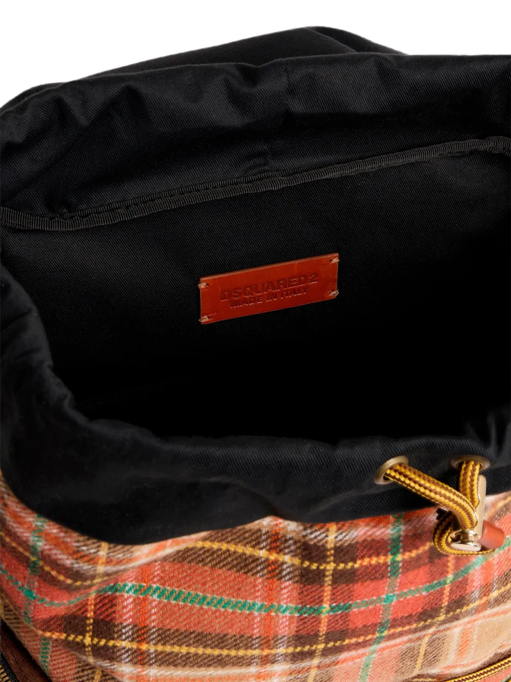 Dsquared2 Checkered Backpack In Brown