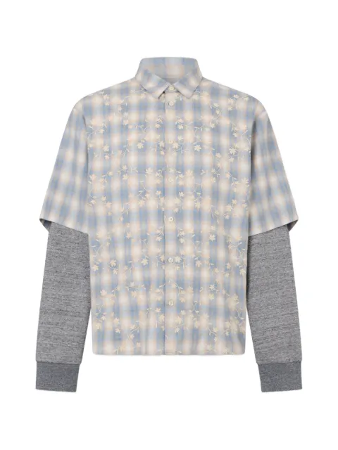 DSQUARED2 classic check embroidered double-sleeve shirt