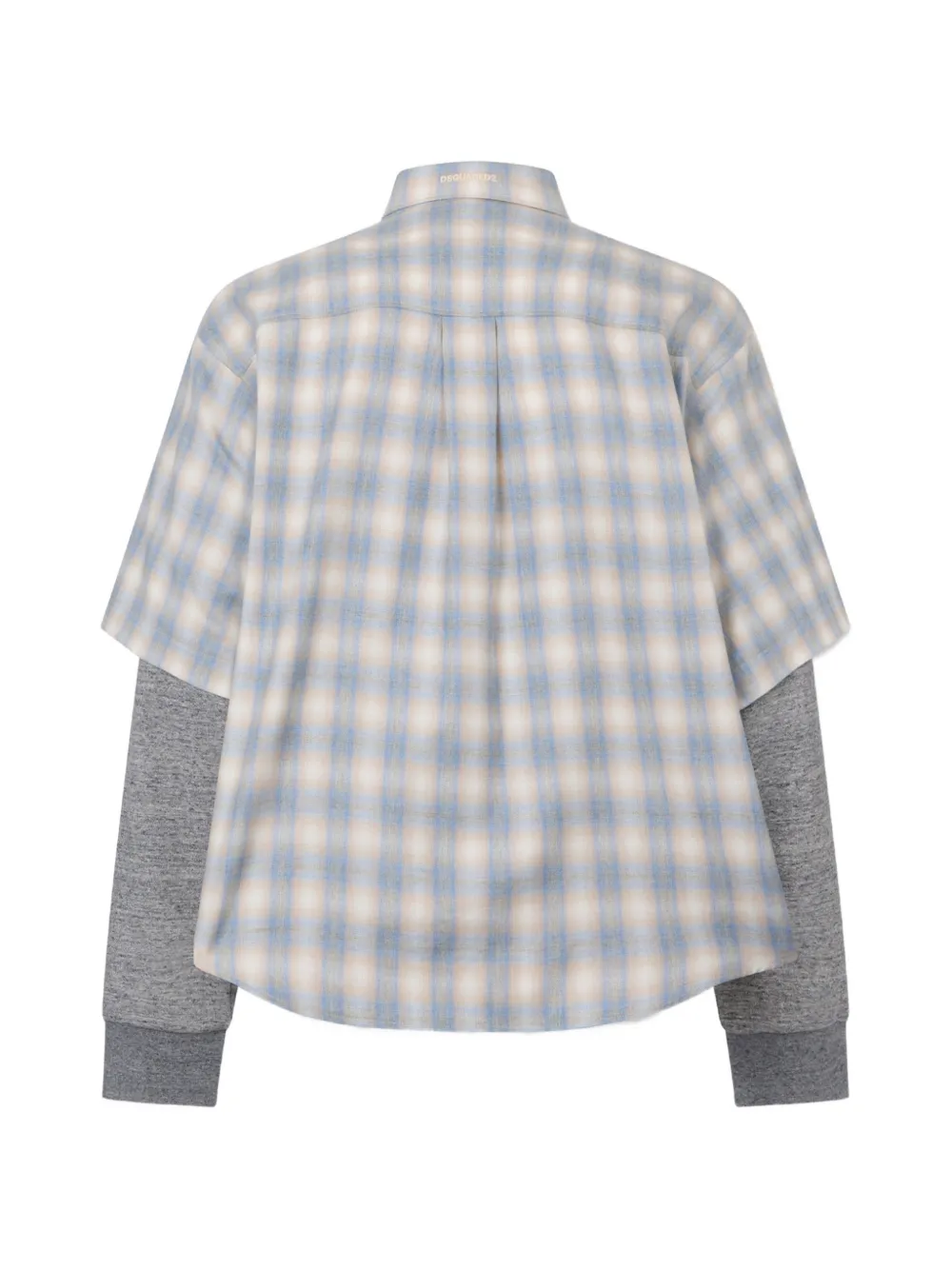 DSQUARED2 Classic Check geborduurd overhemd met dubbele mouw Grijs