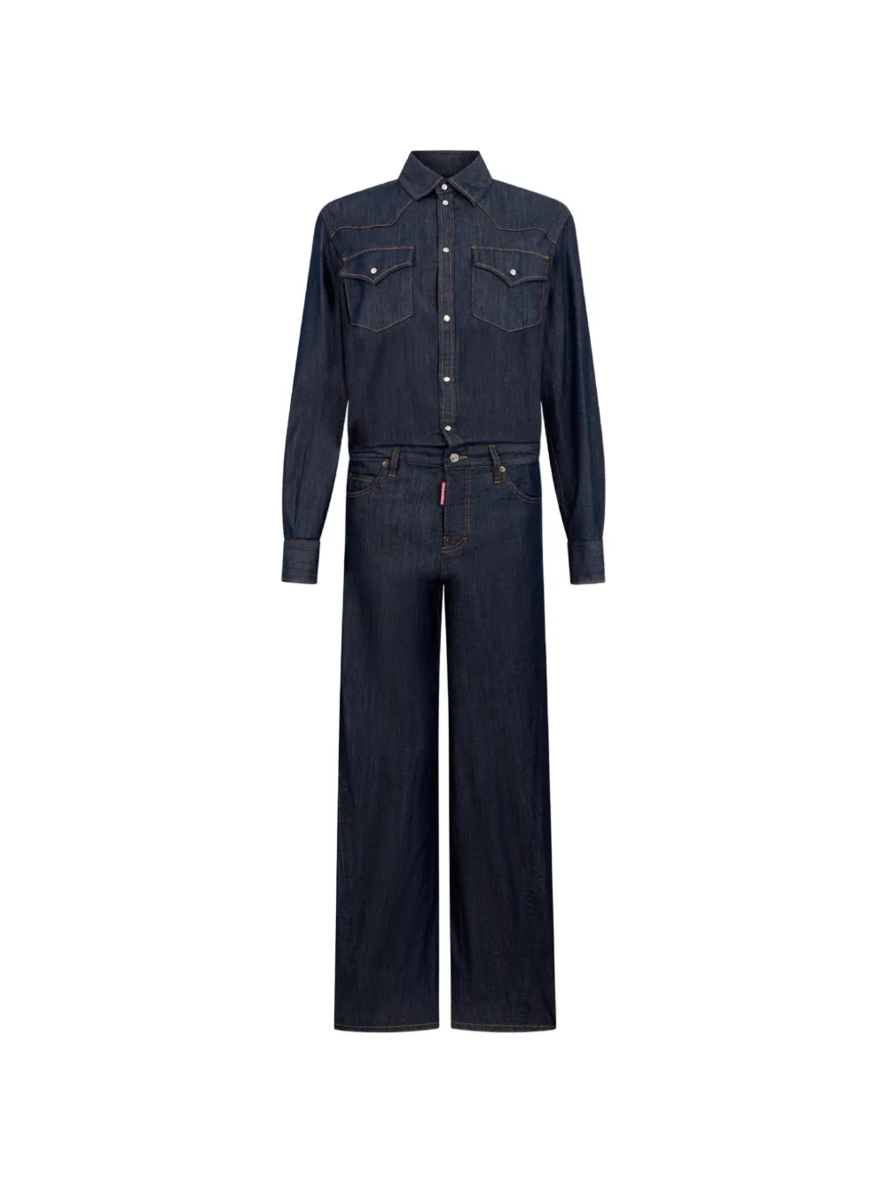 DSQUARED2 Tuta intera Jean shirting Lavaggio scuro - Blu