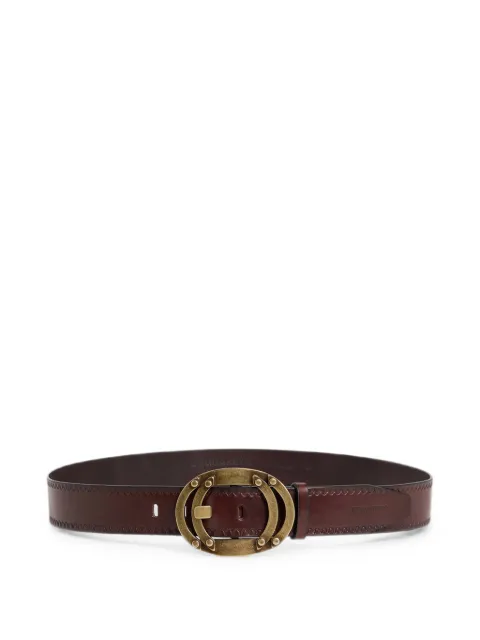 DSQUARED2 zigzag-stitch oval-buckle belt