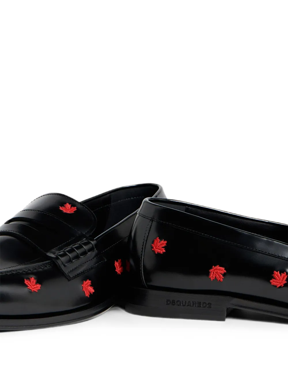 DSQUARED2 maple-leaf loafers Zwart