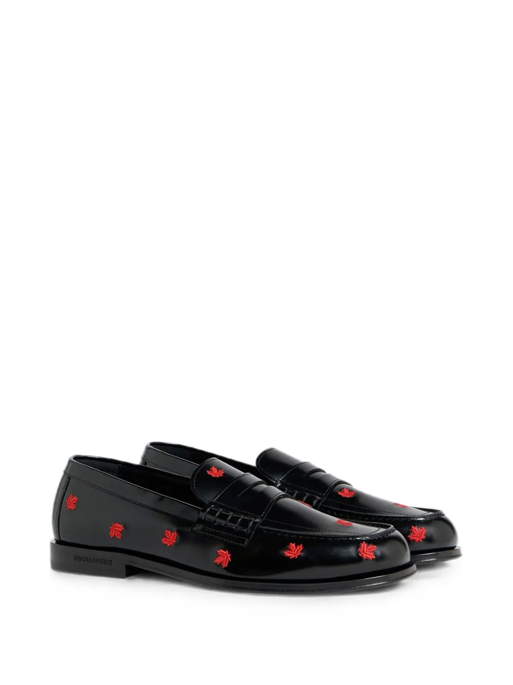 DSQUARED2 maple-leaf loafers Zwart