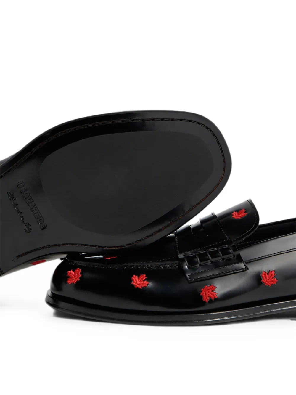 DSQUARED2 maple-leaf loafers Zwart