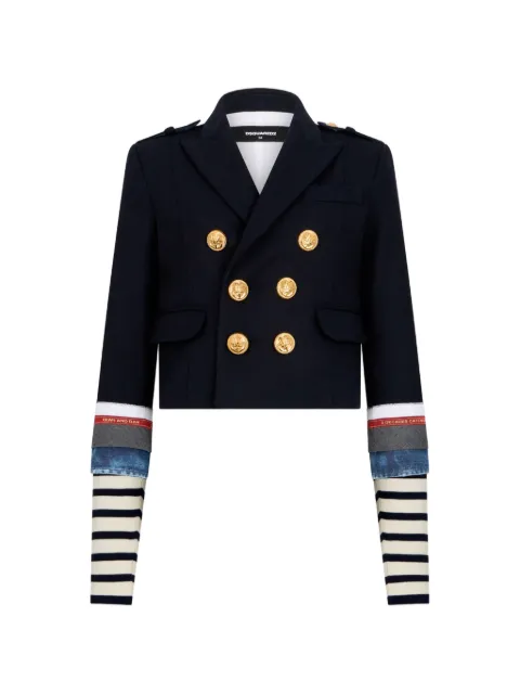 DSQUARED2 Hybrid wool-mix peacoat blazer