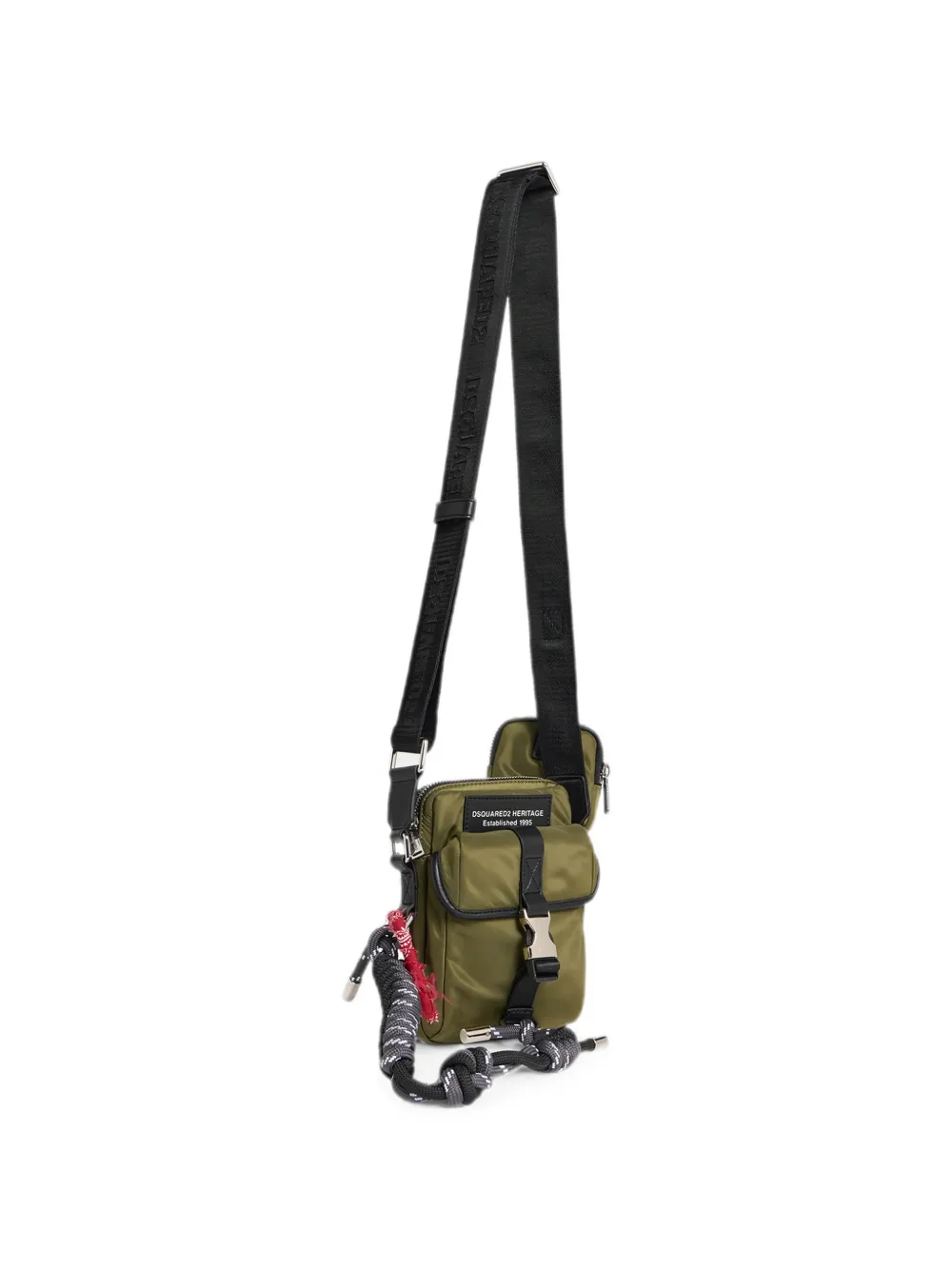 DSQUARED2 Heritage leren crossbodytas Groen