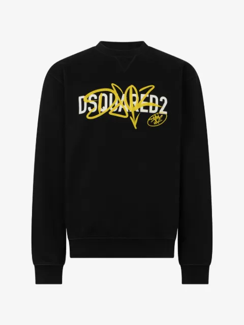 DSQUARED2 그래피티 쿨 핏 크루 넥 스웨트셔츠