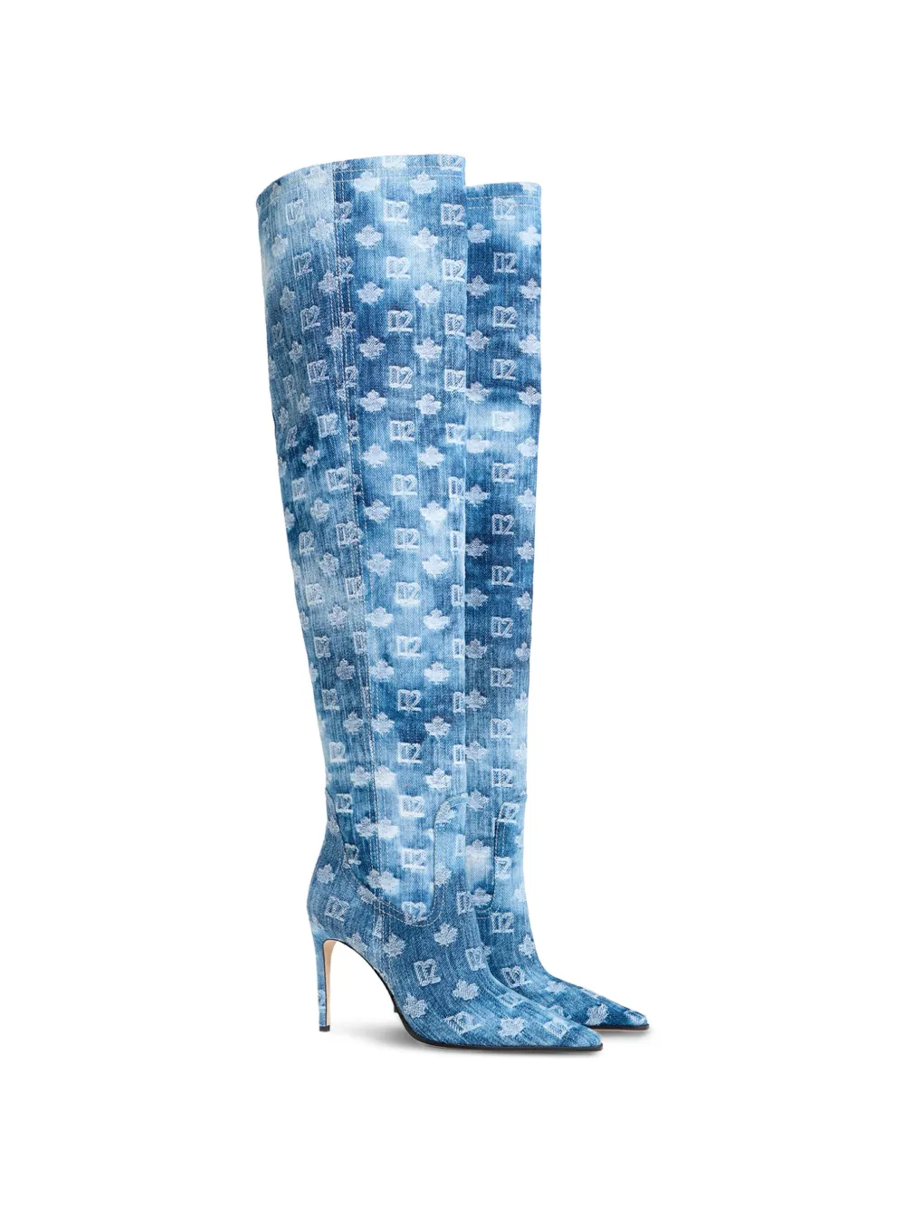 DSQUARED2 D2 monogram laarzen met hakken Blauw