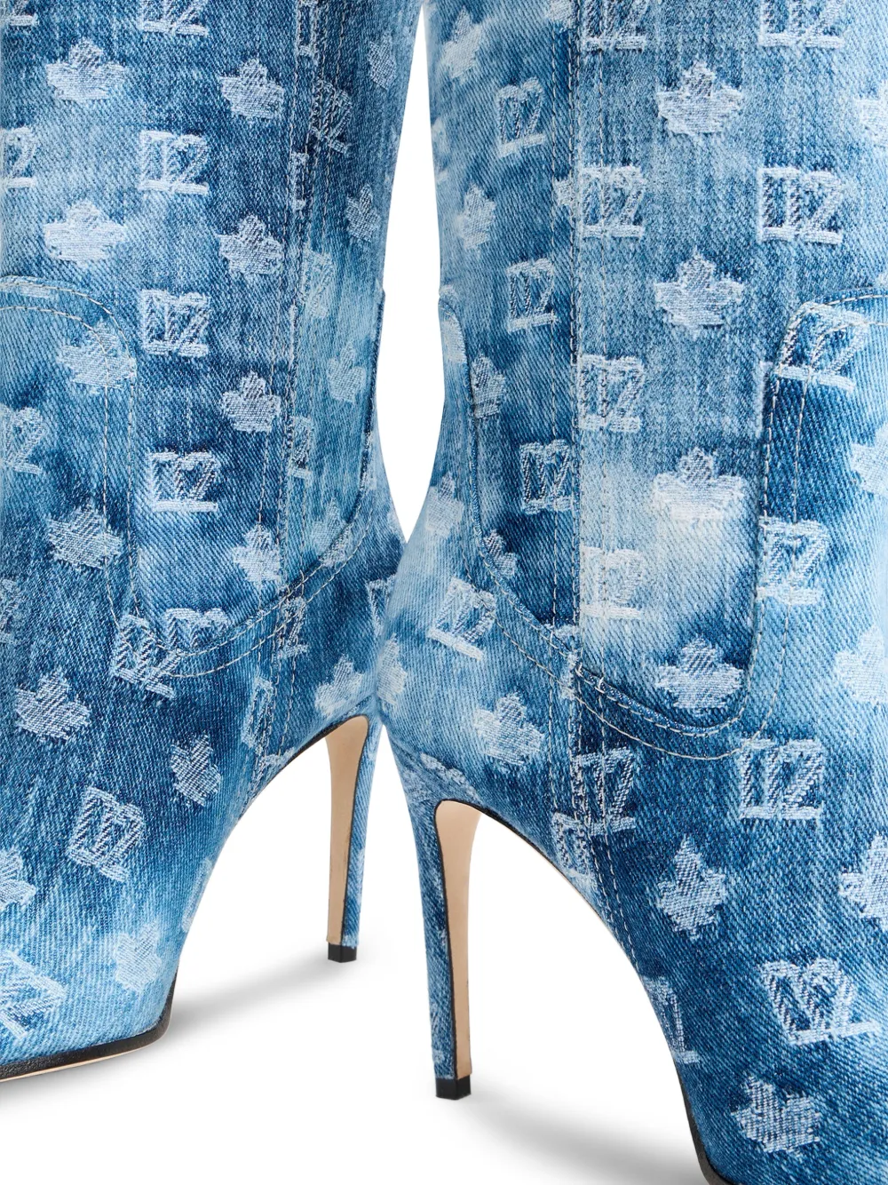 DSQUARED2 D2 monogram laarzen met hakken Blauw