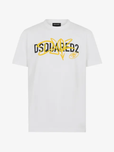 DSQUARED2 تيشيرت واسع بزينة غرافيتي