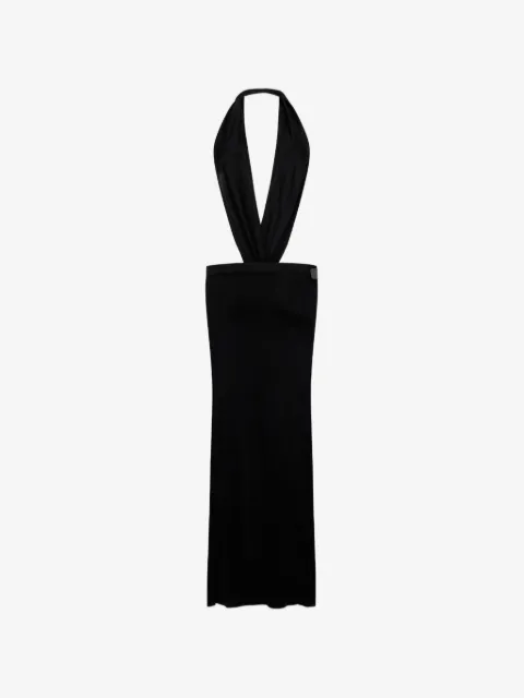 DSQUARED2 deep-cut shiny viscose jersey long dress