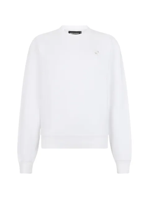 DSQUARED2 Felpa Upside Down girocollo Cool Fit con logo D2 in metallo