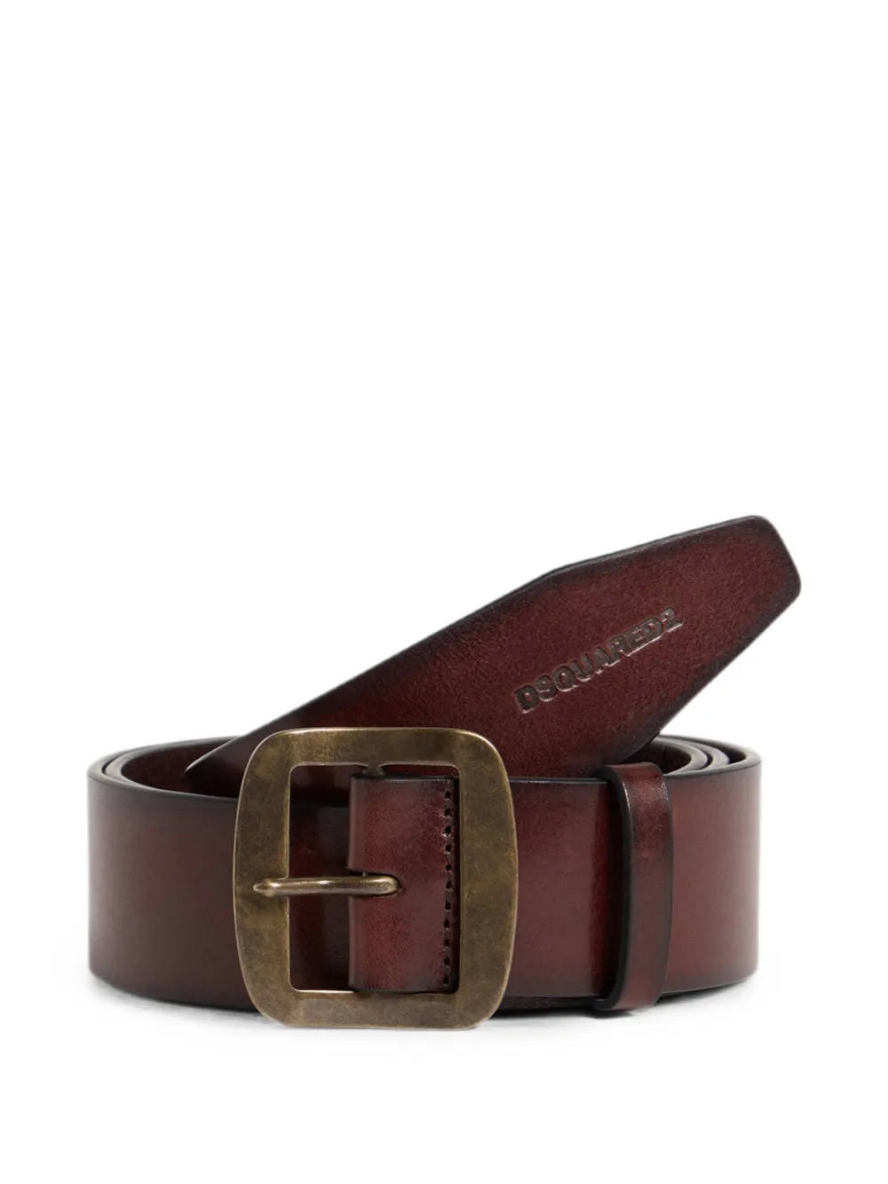Dsquared2 Logo-debossed Leather Belt In Brown