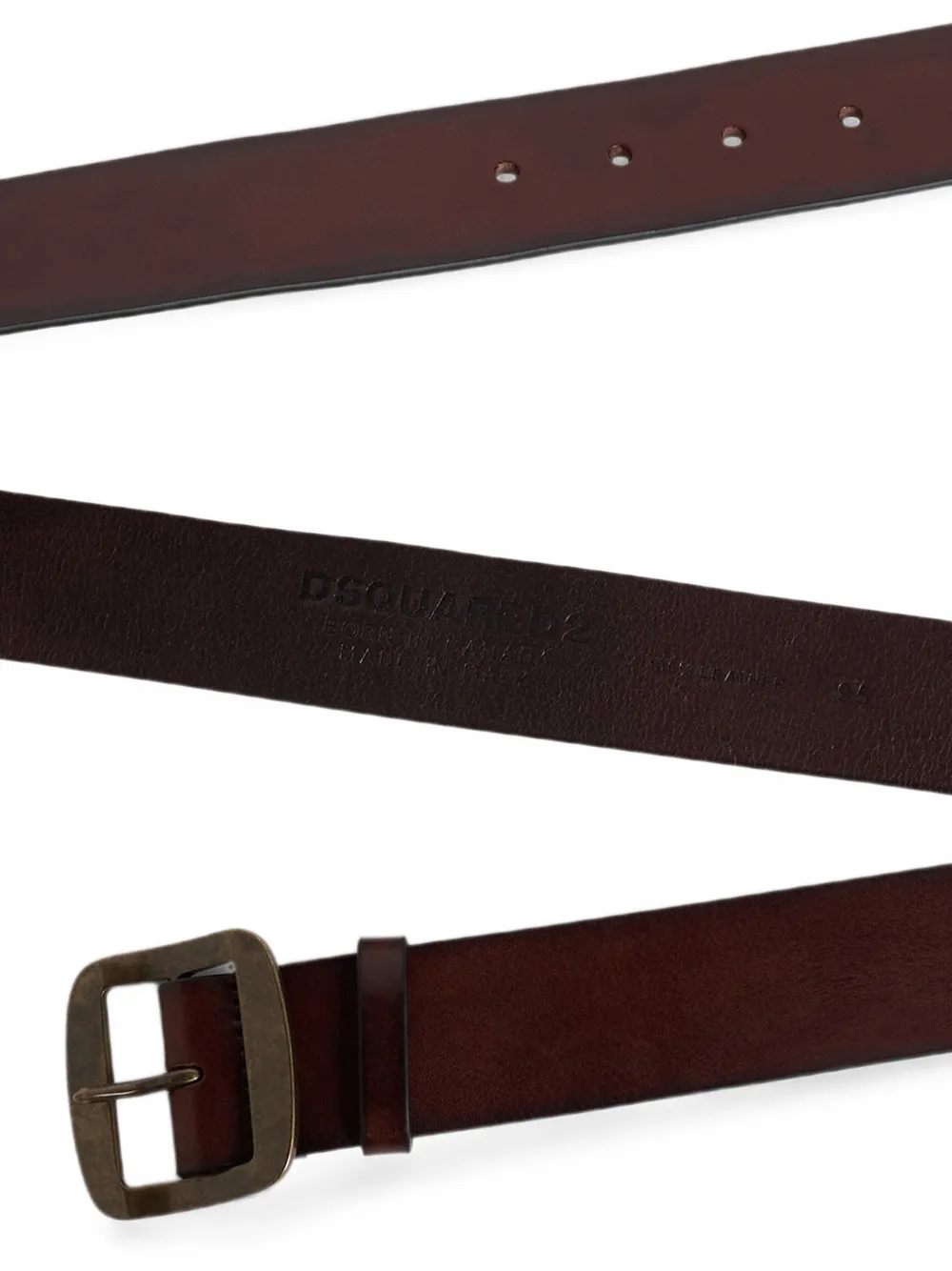 Dsquared2 Logo-debossed Leather Belt In Brown