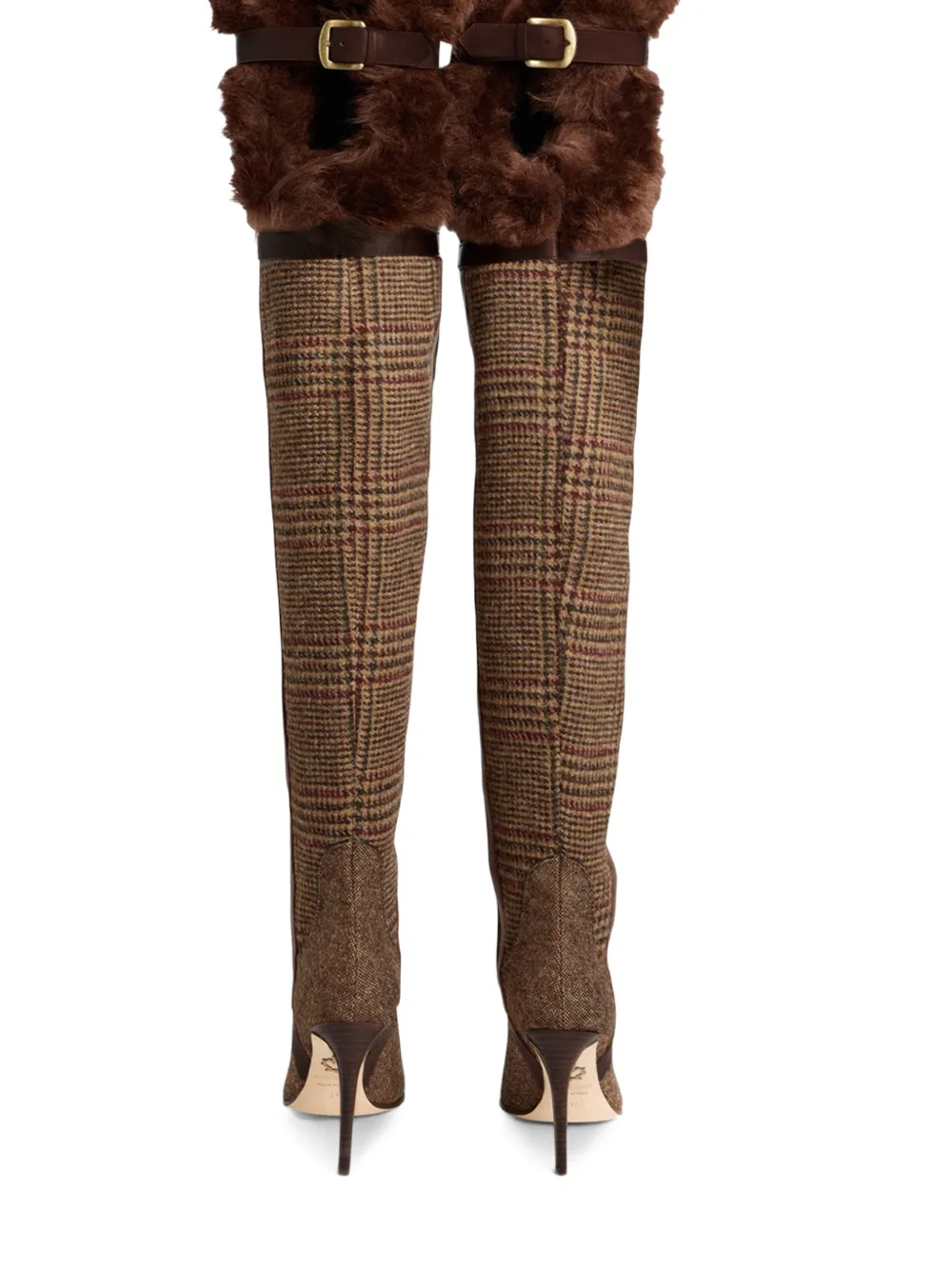 Dsquared2 Classic Check Heeled Boots In Brown