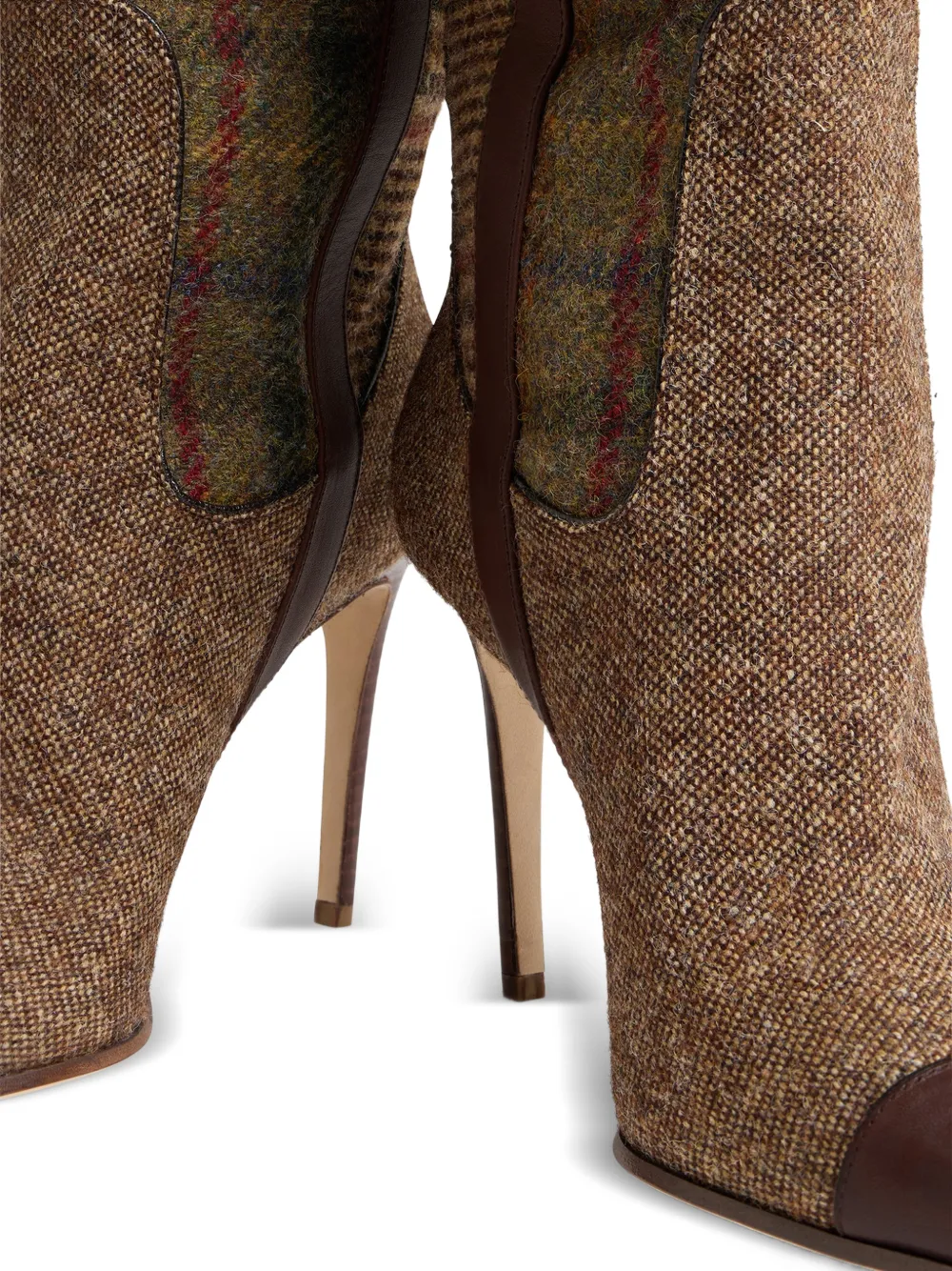 Dsquared2 Classic Check Heeled Boots In Brown