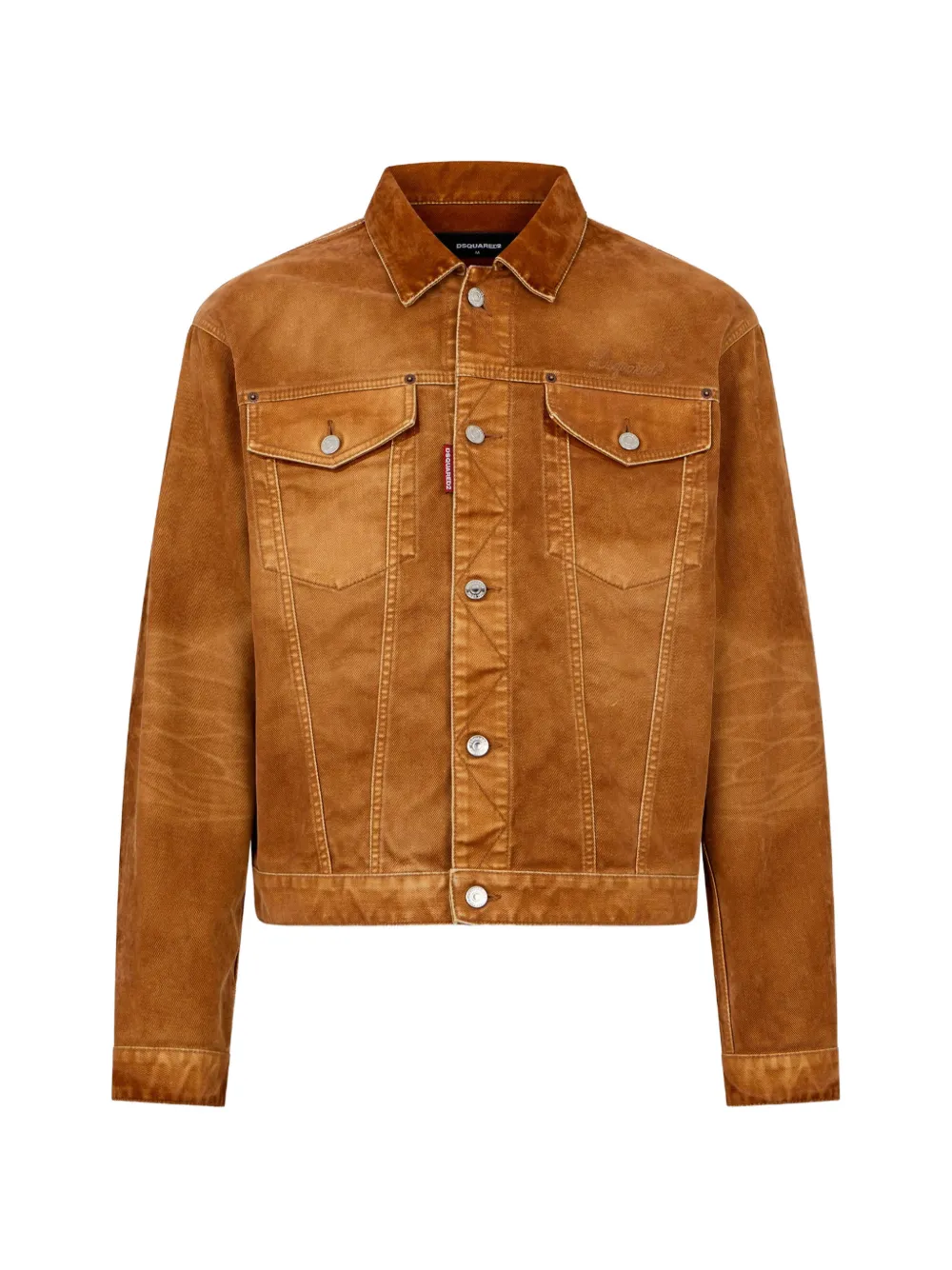DSQUARED2 Giacca denim oversize in pelle scamosciata - Marrone