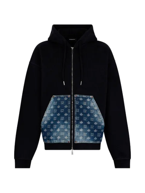 DSQUARED2 D2 monogram relax fit zipped hoodie