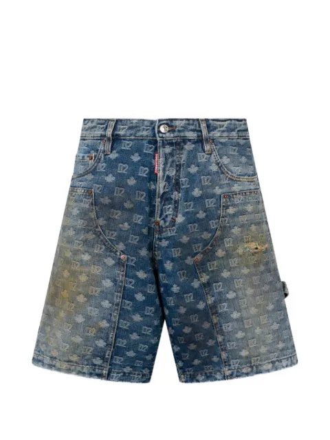 DSQUARED2 D2 monogram dirty wash carpenter shorts