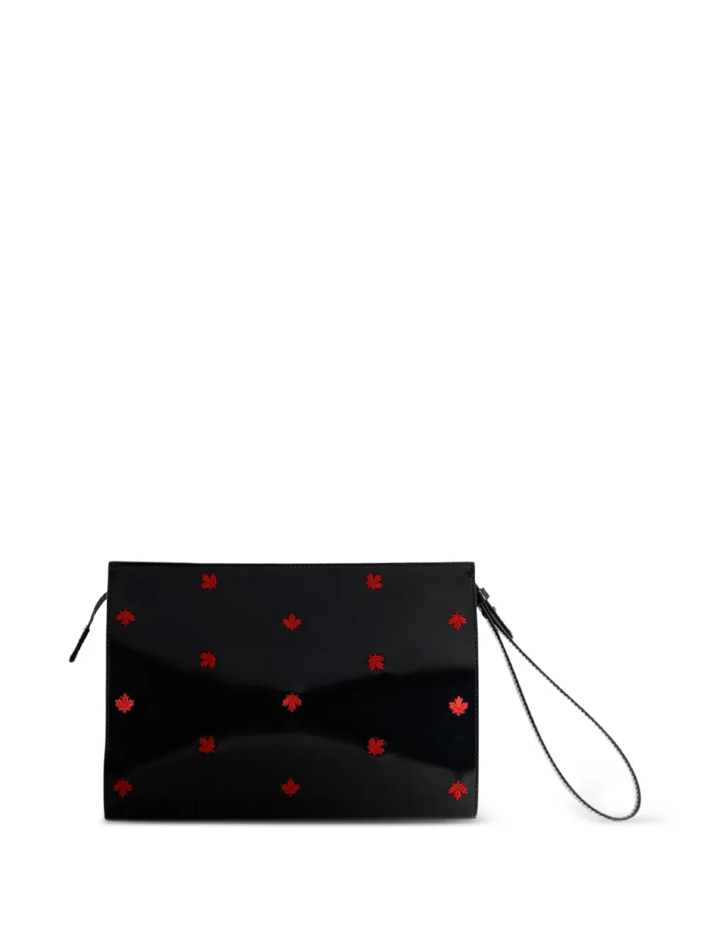 DSQUARED2 Leren shopper met esdoornblad Zwart