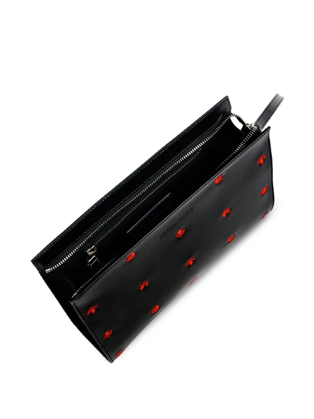 DSQUARED2 Leren shopper met esdoornblad Zwart