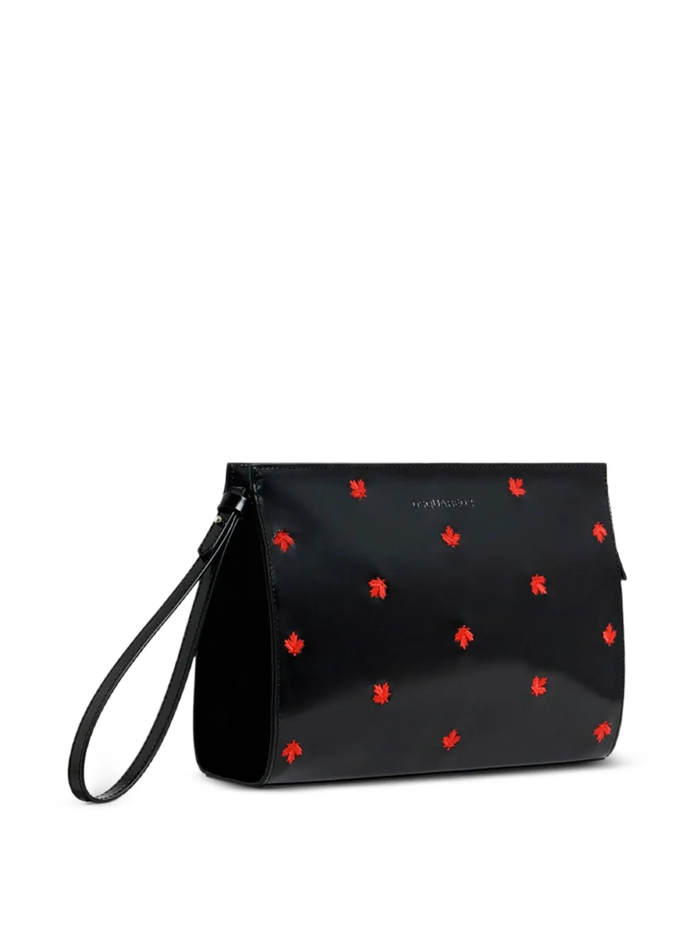 DSQUARED2 Leren shopper met esdoornblad Zwart