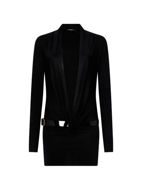 DSQUARED2 deep-cut shiny jersey dress