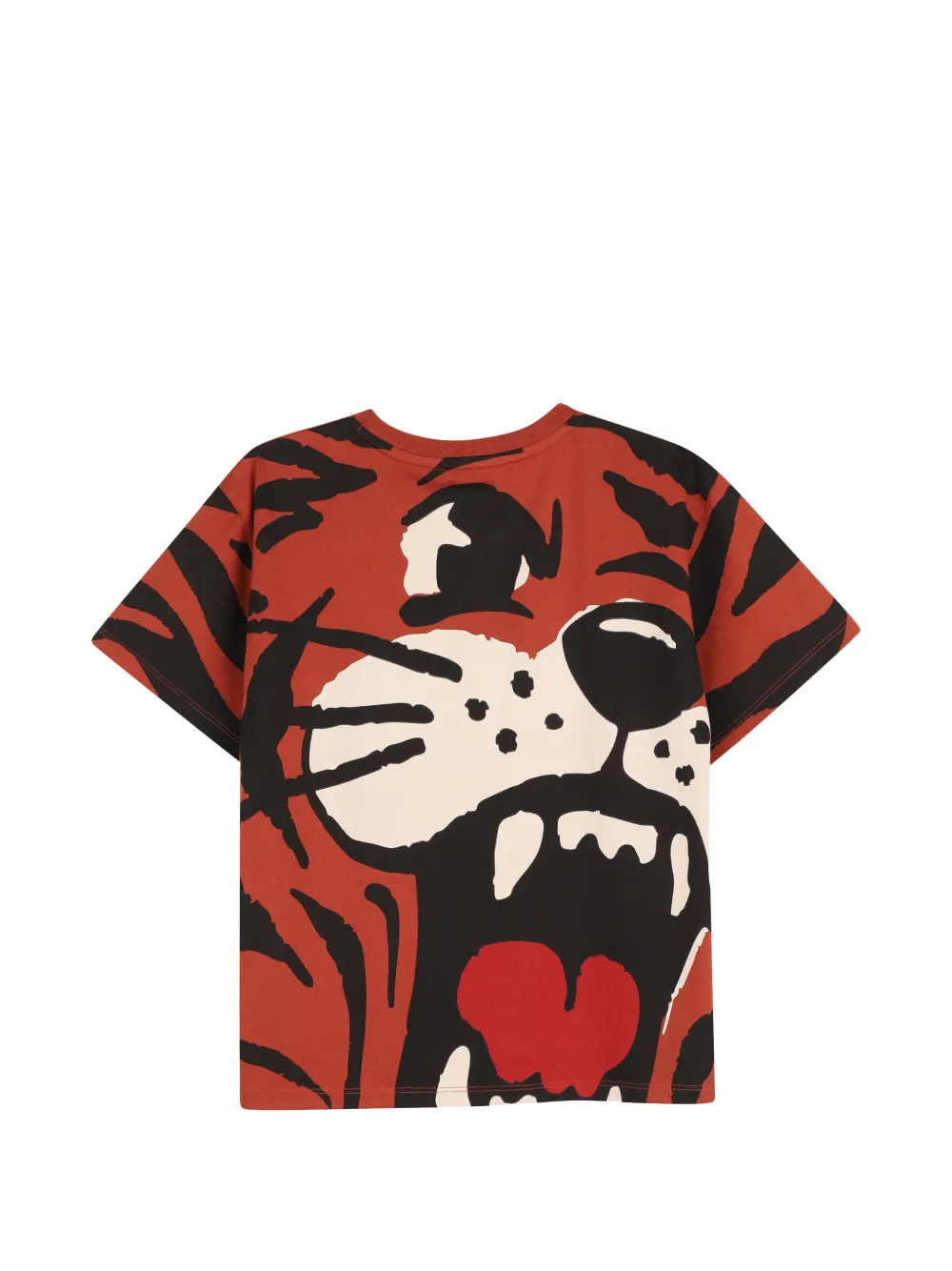Kenzo Kids T-shirt met geborduurd logo en tijgerprint Oranje