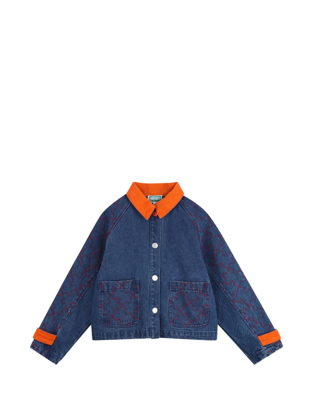 Kenzo Kids embroidered denim jacket - Blue