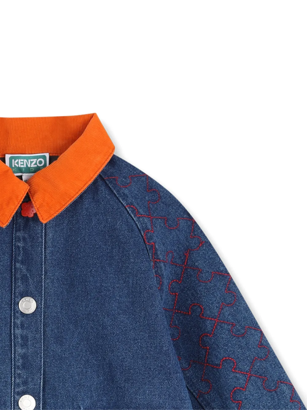 Kenzo Kids Spijkerjack met borduurwerk Blauw