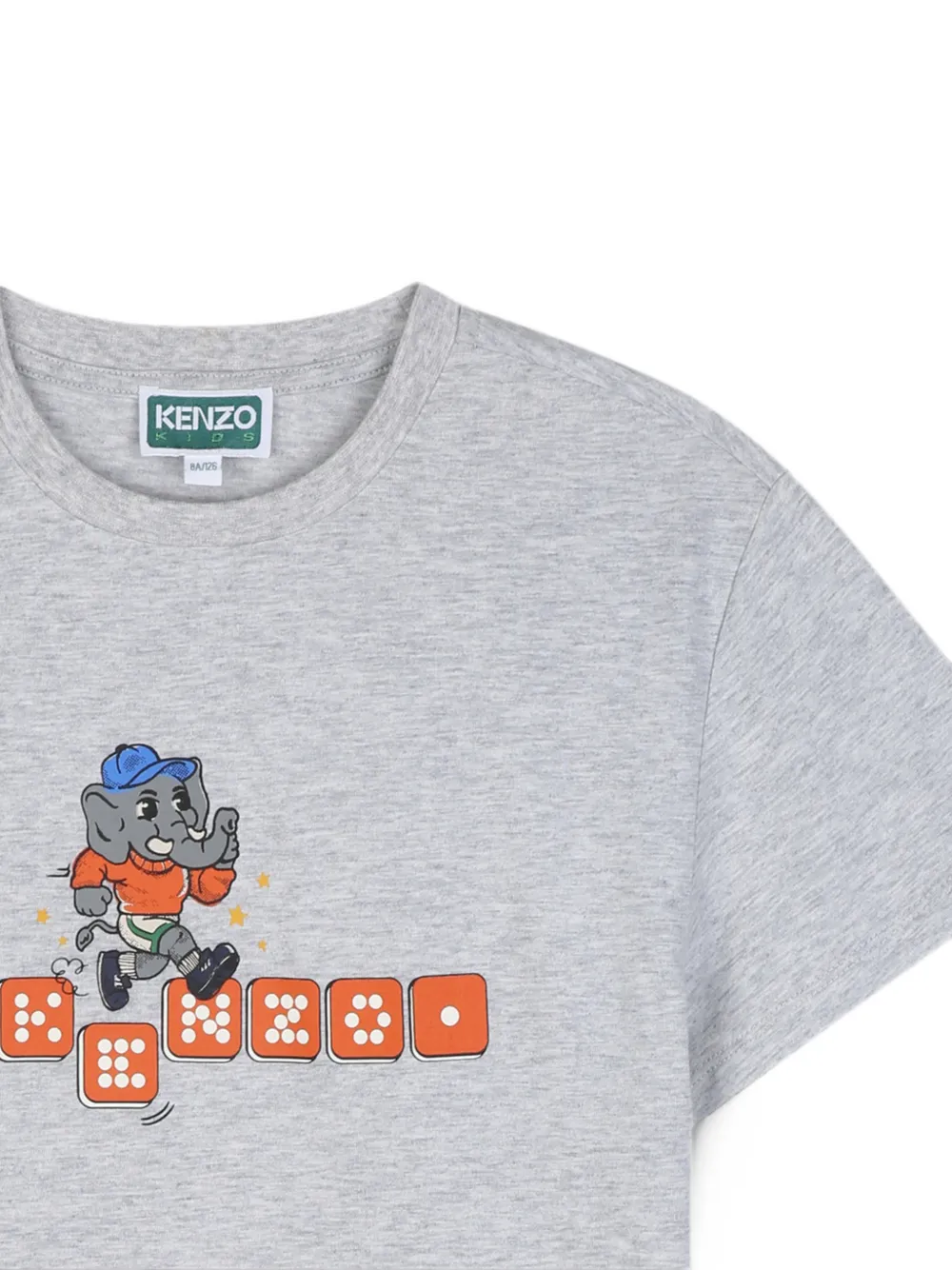 Kenzo Kids Katoenen T-shirt met logoprint Grijs