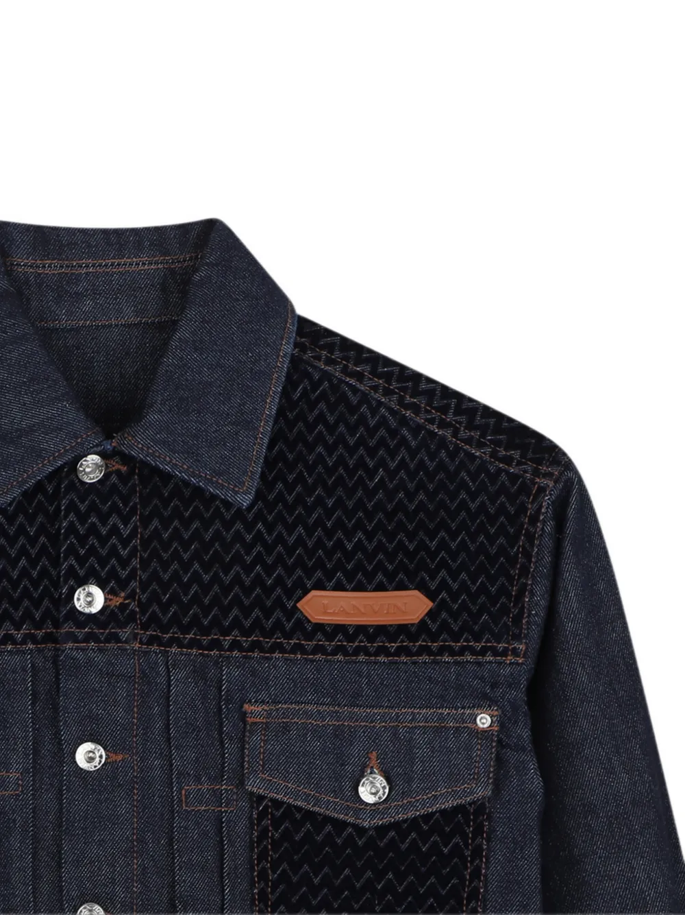 Lanvin Enfant Jack met chevron-streep en vlakken Blauw