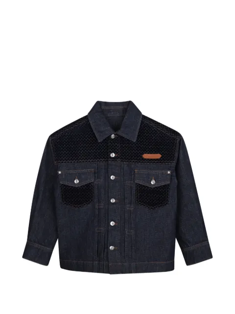 Lanvin Enfant chevron-quilted panelled jacket