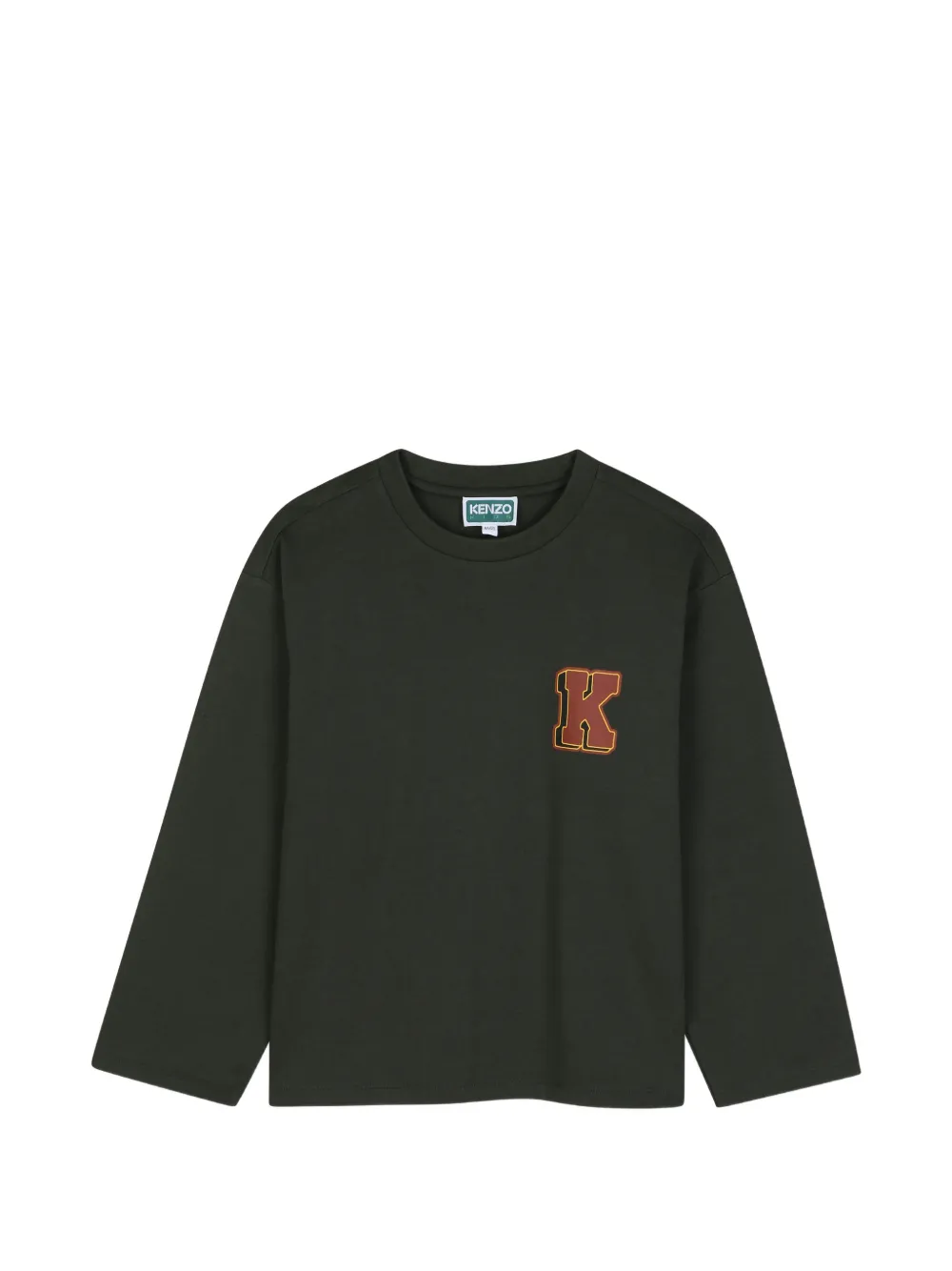 Kenzo Kids T-shirt a maniche lunghe con logo - Verde