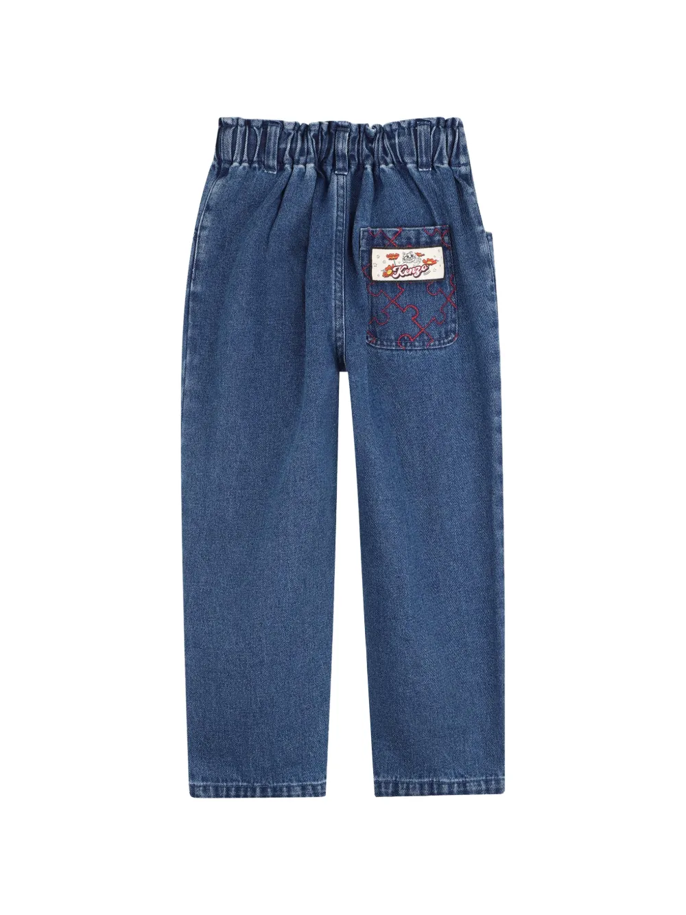 Kenzo Kids Jeans met elastische tailleband en logopatch Blauw